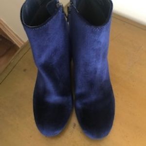 Blue Velvet Boots